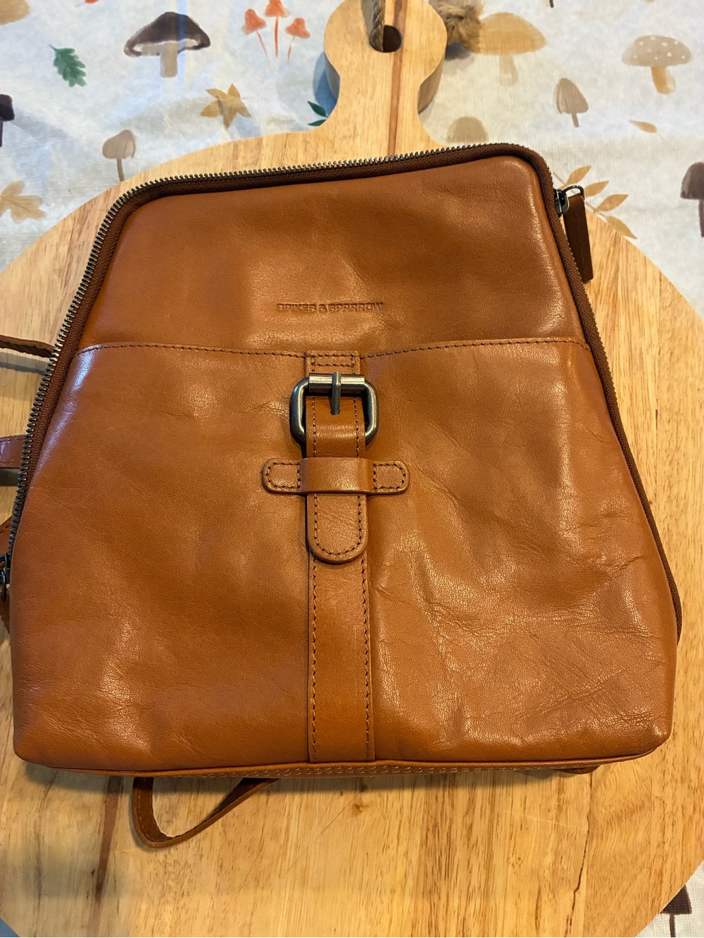 Spike and Sparrow Leather backpack in Cognac Brown
